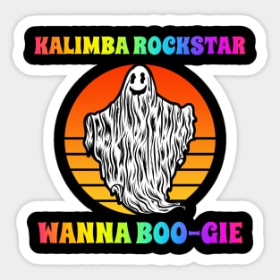 Kalimba Player Wanna Boogie Groovy Halloween Party Retro Vintage Sticker